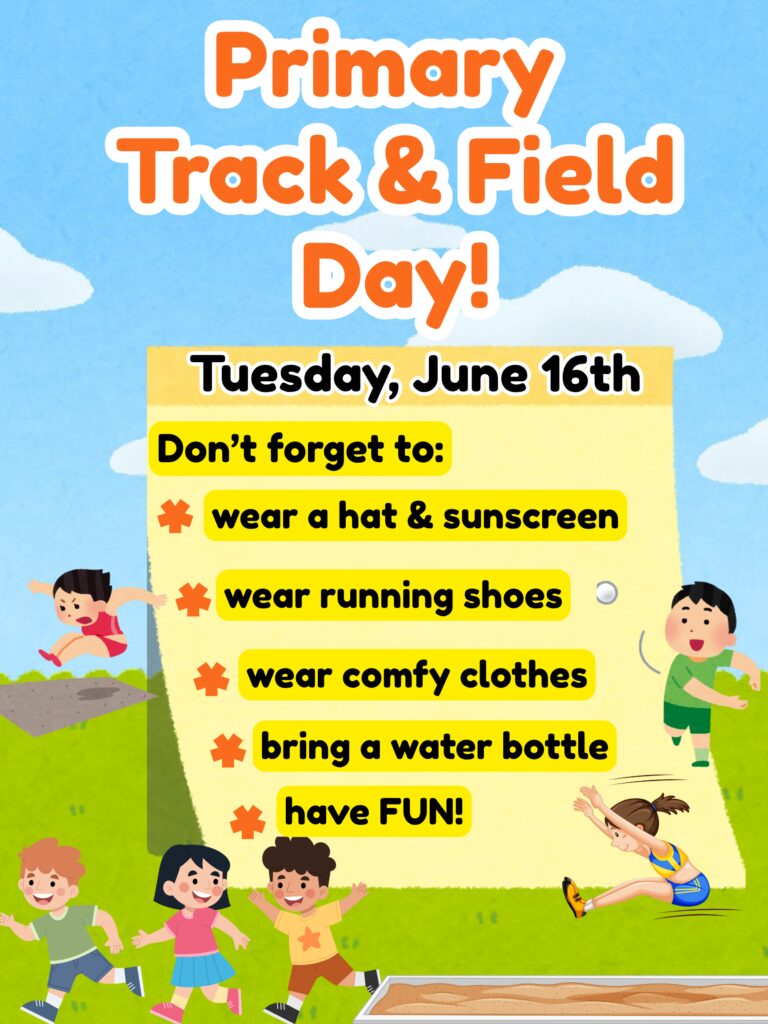 Poster advertising Primary Track & Field Day